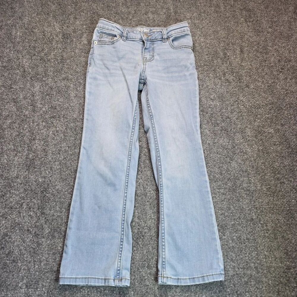 Girls Light Wash Stretch Bootcut Jeans Size 7